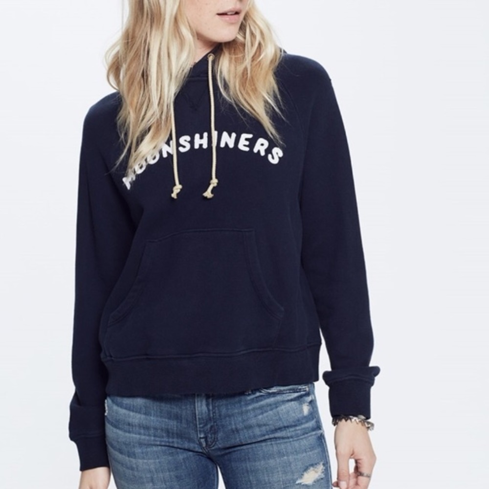 MOTHER Navy 'Moonshiners' Pullover Hoodie